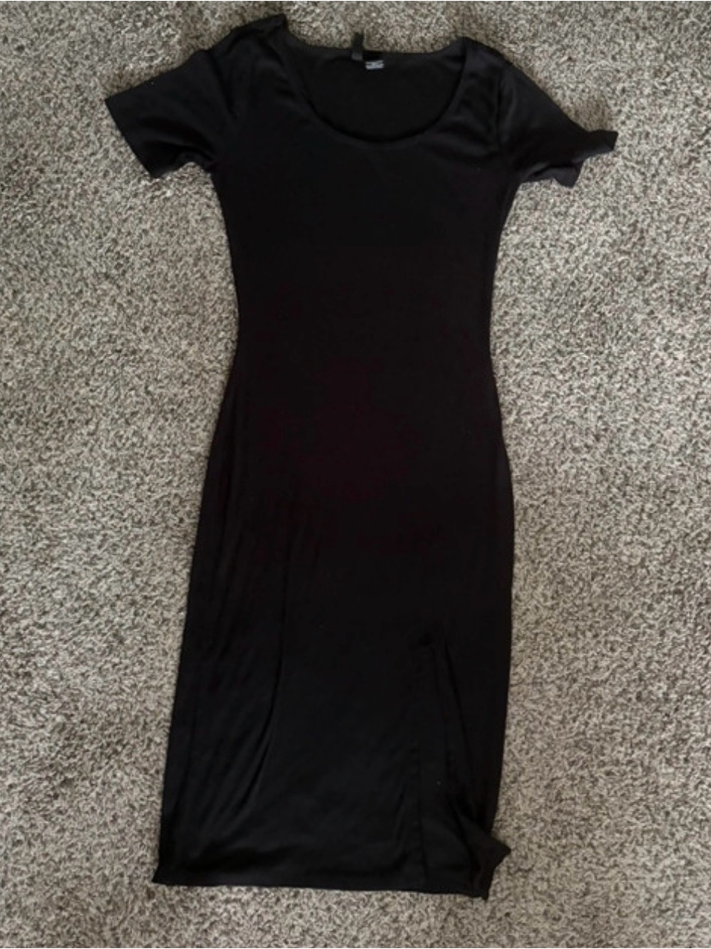 Ultra Flirt Black Short-Sleeve Midi Bodycon Dress